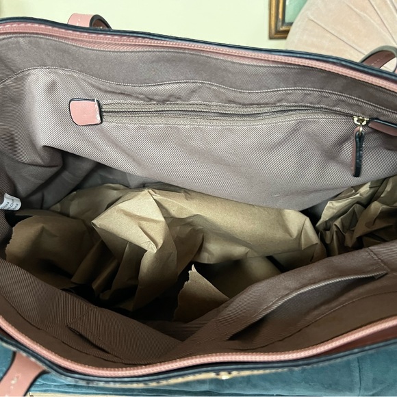 London Fog Pink and Brown Tote - Picture 3 of 3